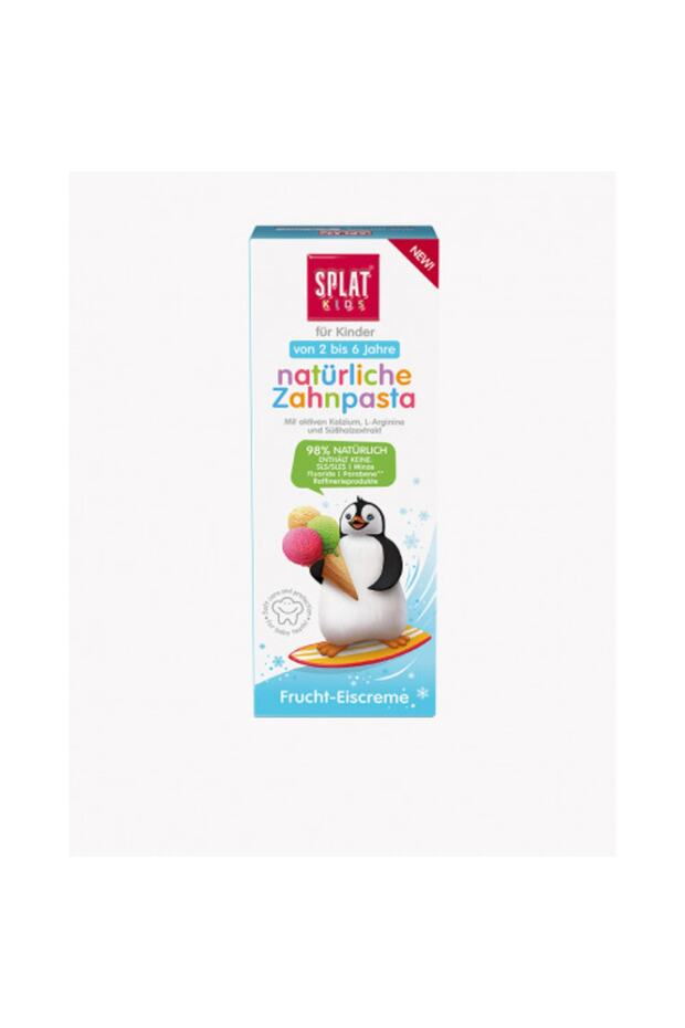Kids Natural Toothpaste with Fruit Ice Cream Taste Age 2-6 50 Ml