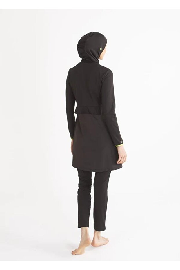 ملابس السباحة ذات التصميم الأخضر بسحاب - 5