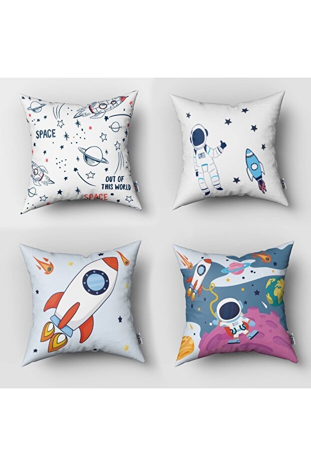 Children's Room Digital Printed 4-Piece Throw Pillow Covers and Pillow Covers Model 00046