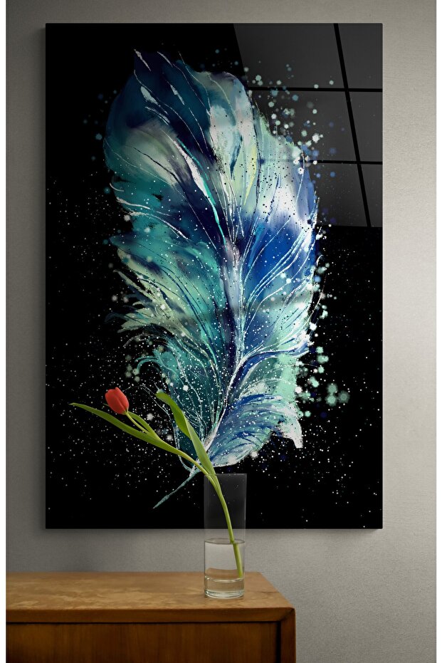 Kuş Tüyü Cam Tablo - 1