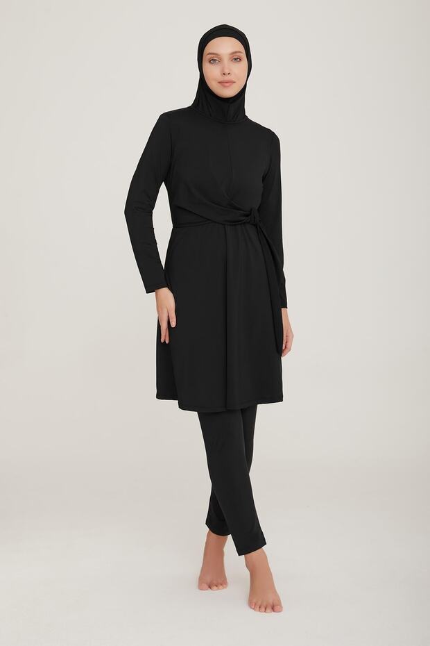 Women's Long Sleeve Luka Black Hijab Swimsuit