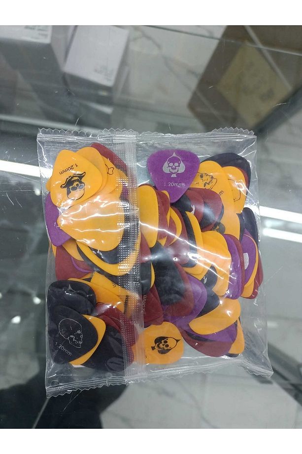 Apd0120 1.20 Numara Mat Ve Resimli 100 Lü Paket Bas-elektro Gitar Penası - 1