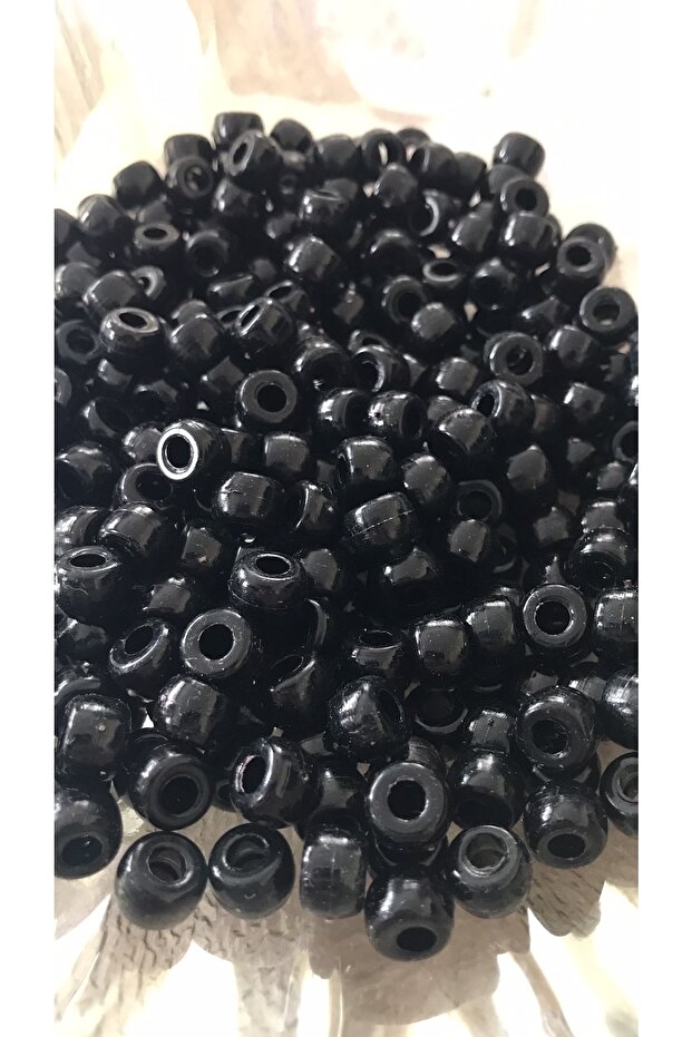 Black Plastic Beads 200pcs - 3
