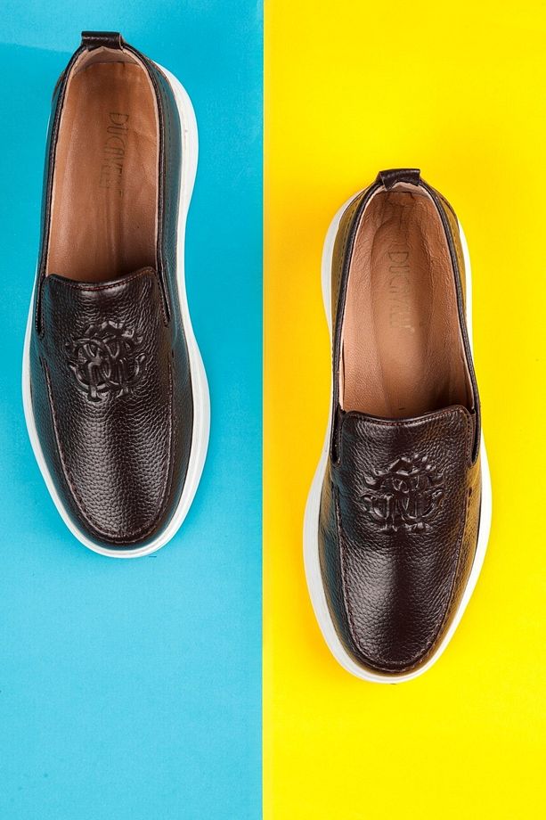 Stamped Hakiki Deri Erkek Günlük Ayakkabı, Loafer Ayakkabı, Hafif Ayakkabı, Yazlık Ayakkabı - 6