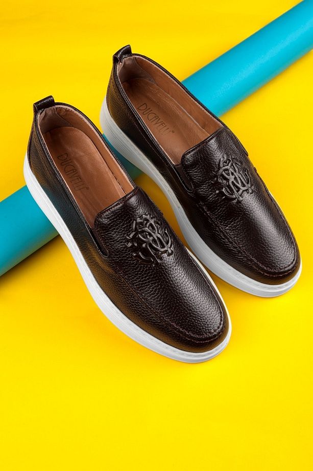 Stamped Hakiki Deri Erkek Günlük Ayakkabı, Loafer Ayakkabı, Hafif Ayakkabı, Yazlık Ayakkabı - 7