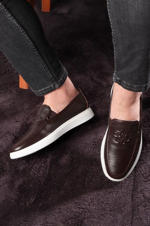 Stamped Hakiki Deri Erkek Günlük Ayakkabı, Loafer Ayakkabı, Hafif Ayakkabı, Yazlık Ayakkabı - 8
