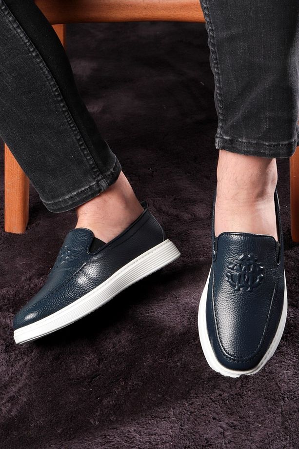 Stamped Hakiki Deri Erkek Günlük Ayakkabı, Loafer Ayakkabı, Hafif Ayakkabı, Yazlık Ayakkabı - 8