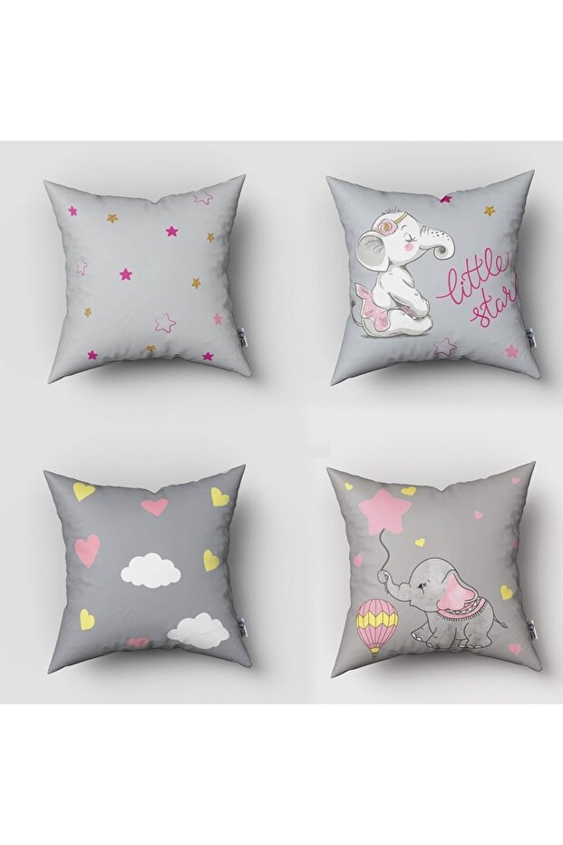 Children's Room Digital Printed 4-Piece Throw Pillow Covers and Pillow Covers Model 00032