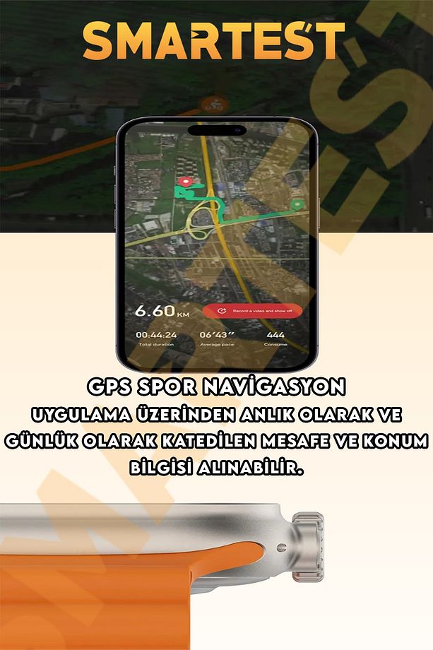 Watch  Ultra 8 Kordon Kilitli Vidalı 2.05 Ekran Çift Kordon 45mm Ios Ve Android Uyumlu Akıllı Saat - 6