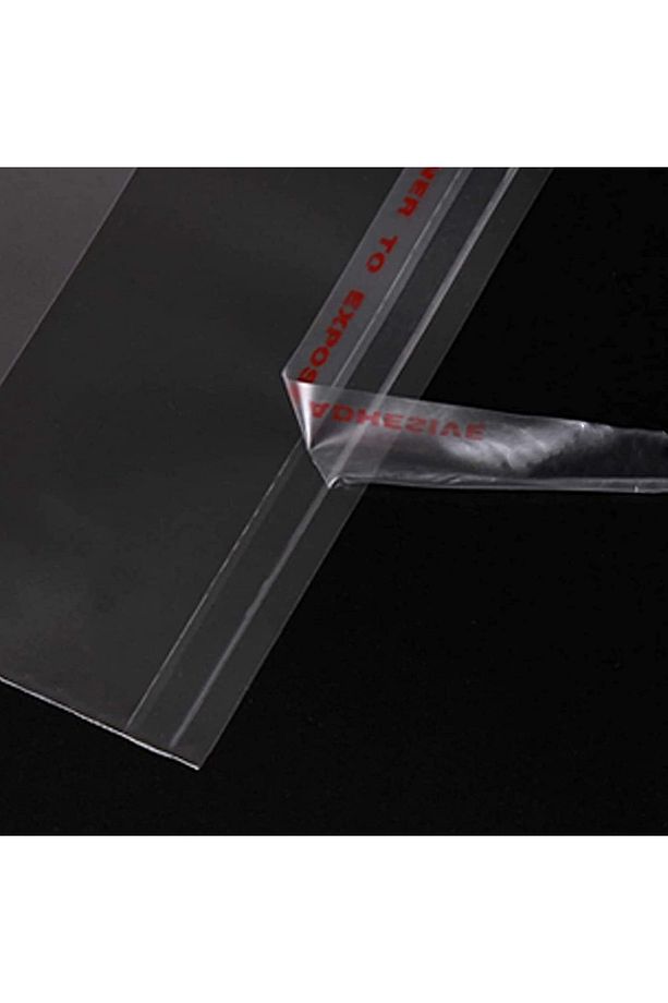 1 Kg 40x60(55 5) Bantlı (YAPIŞKANLI) Şeffaf Jelatin Poşet Parlak Poşet (YAKLAŞIK 60-70 ADET) - 6