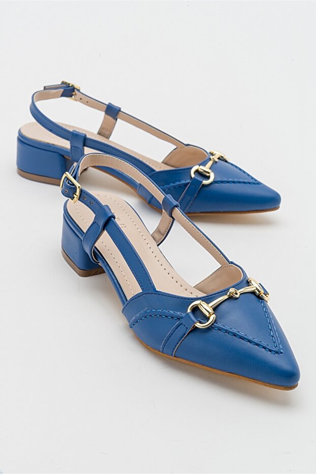 Olıv Denim Blue Women's Heeled Sandals