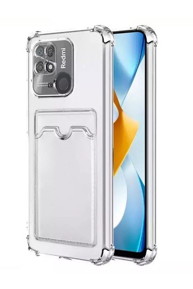 Xiaomi Redmi 10C Case Impact Protection Silicone with Card Holder + Screen Protector