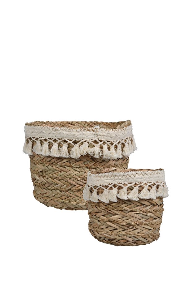 2'li Hasır Sepet Seti - 1