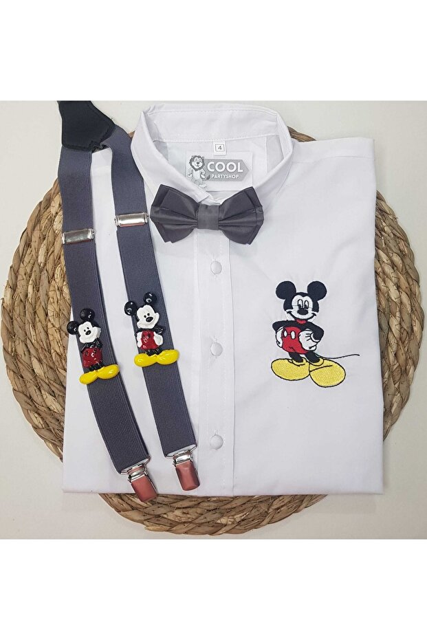 Mickey Clothing Strap Bow Tie Shirt