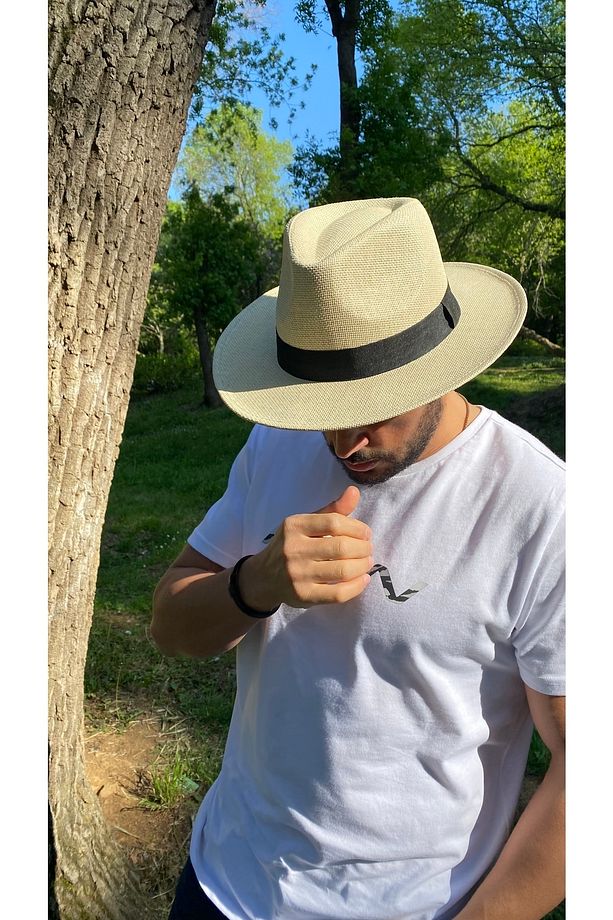 Kovboy Model Erkek Hasır Şapka - 1
