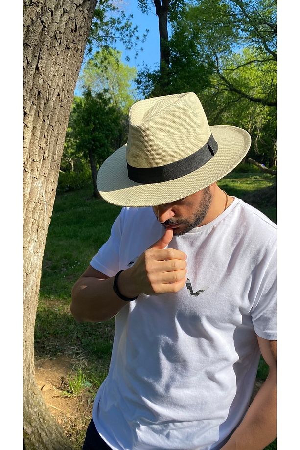 Kovboy Model Erkek Hasır Şapka - 3