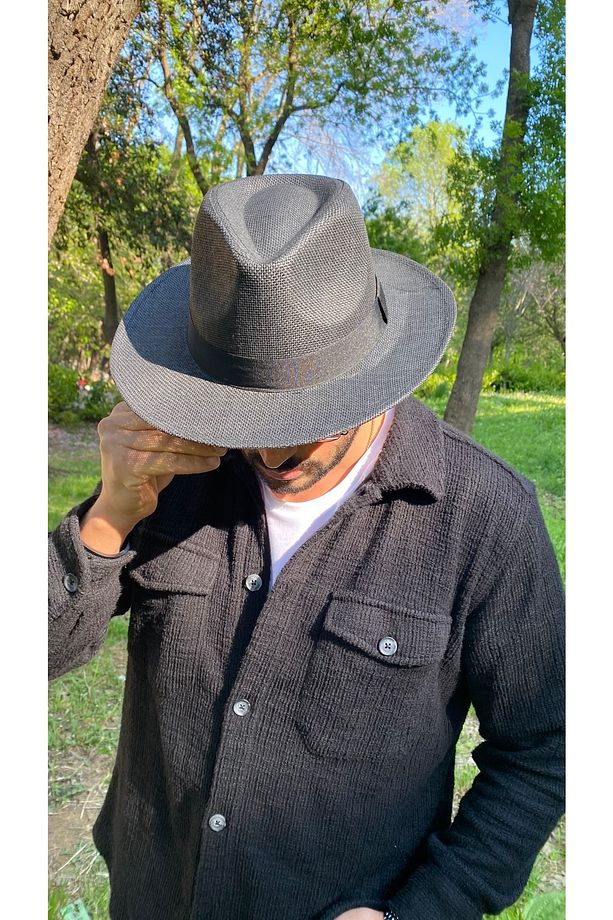 Kovboy Model Erkek Hasır Şapka - 7