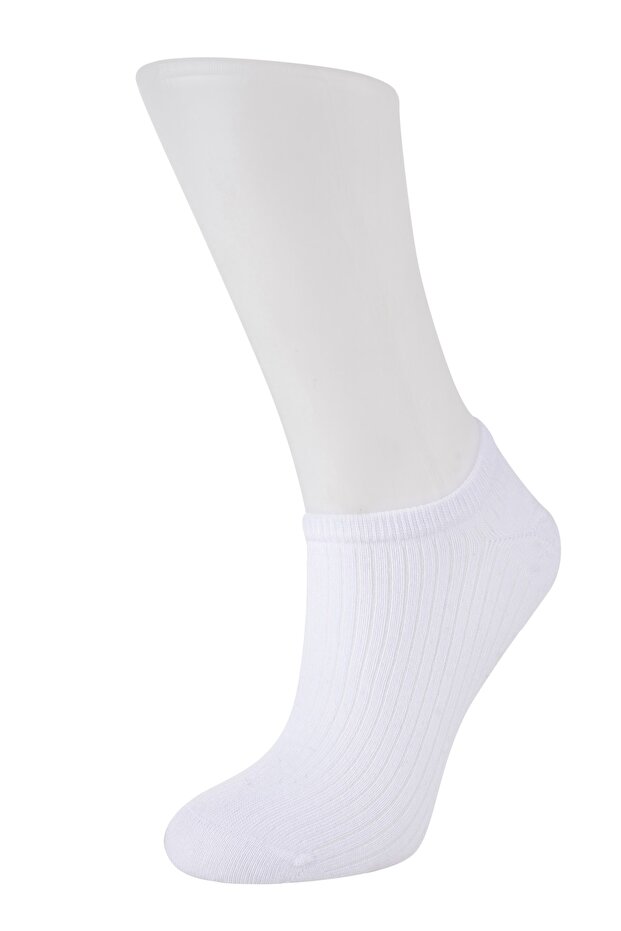6-Pack Derby Women's White Sneakers Ankle Socks