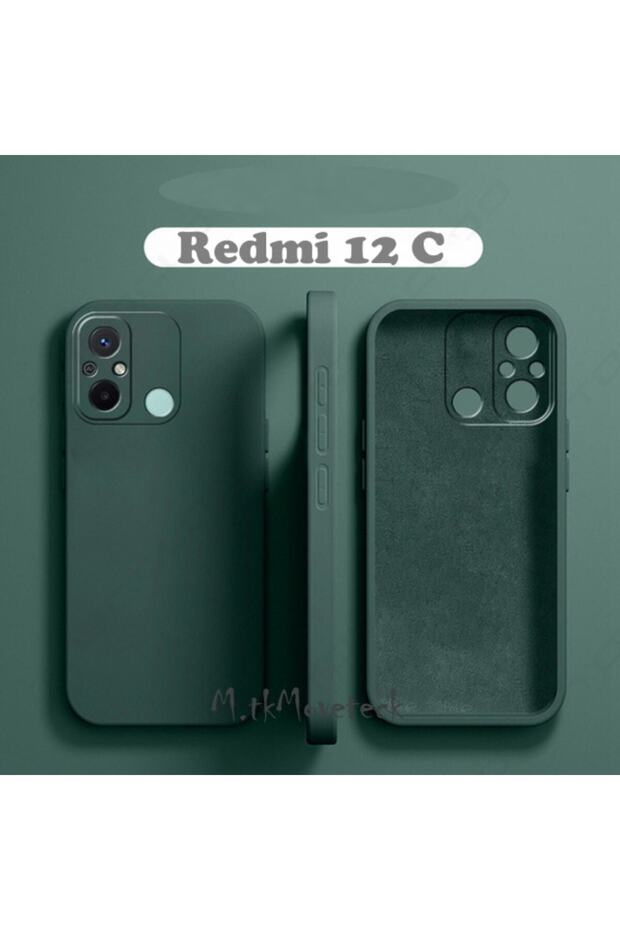 Xiaomi Redmi 12C Compatible Case with Camera Protection, Velvet Suede Inside, Soft Feel Launch Silicone Cover