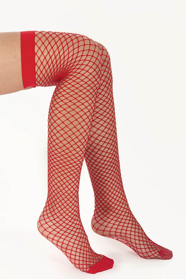 Red Mesh Knee Socks