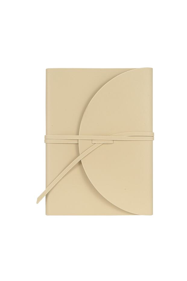 Pella Vegan Leather Flexible Covered Classic Fountain Pen Convenient Dotted Notebook 15x21 Cm (a5) Beige