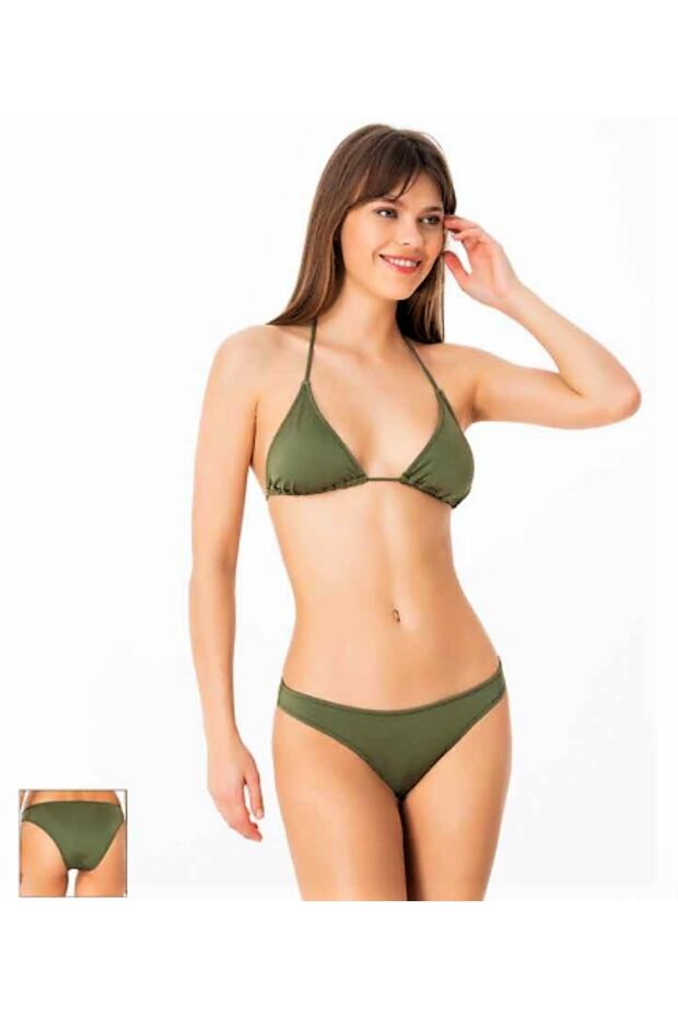 Triangle Bikini Set Khaki Green - 1