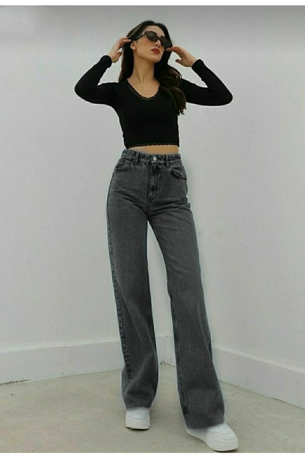 Place High Waist Lycra Wide Leg Palazzo Trousers-wide Leg