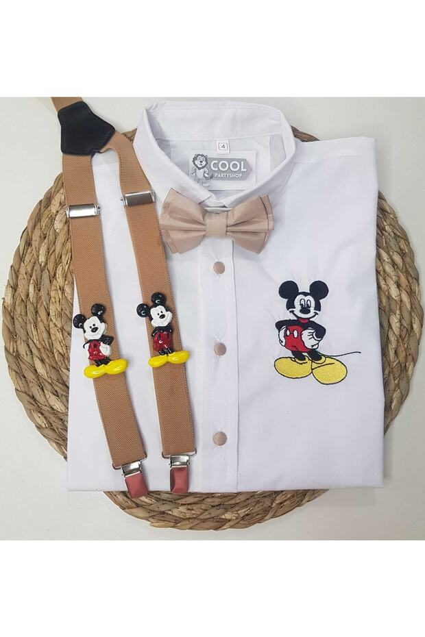 Mickey Clothing Strap Bow Tie Shirt