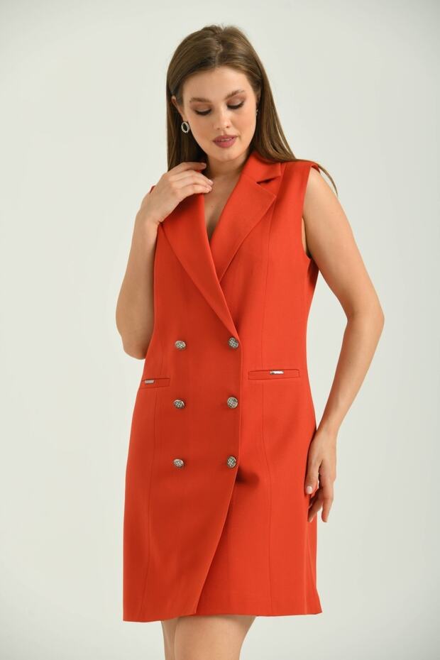 Yelek Elbise Turuncu - 3