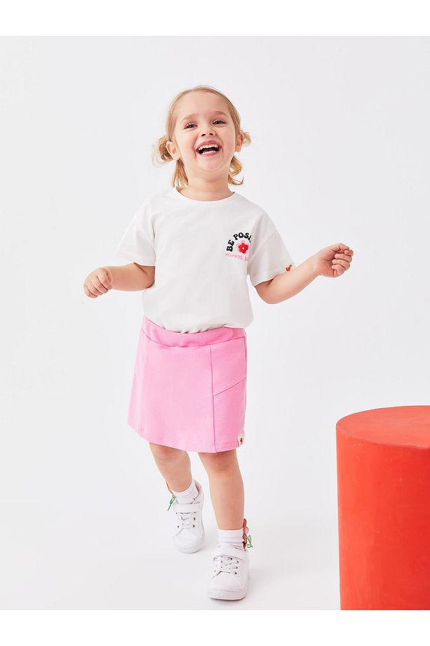 Beli Lastikli Basic Kız Bebek Şort Etek - 3