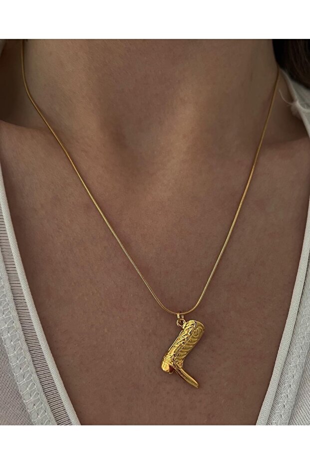 Çelik Kovboy Çizmesi Kolye - 6