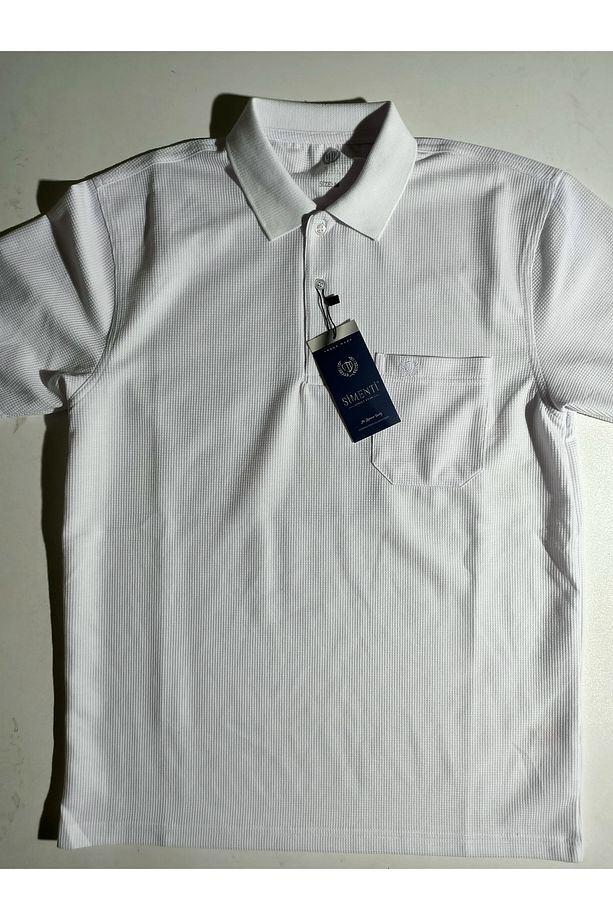 Klasik Waffle Tek Cep Yakalı T-shirt - 4