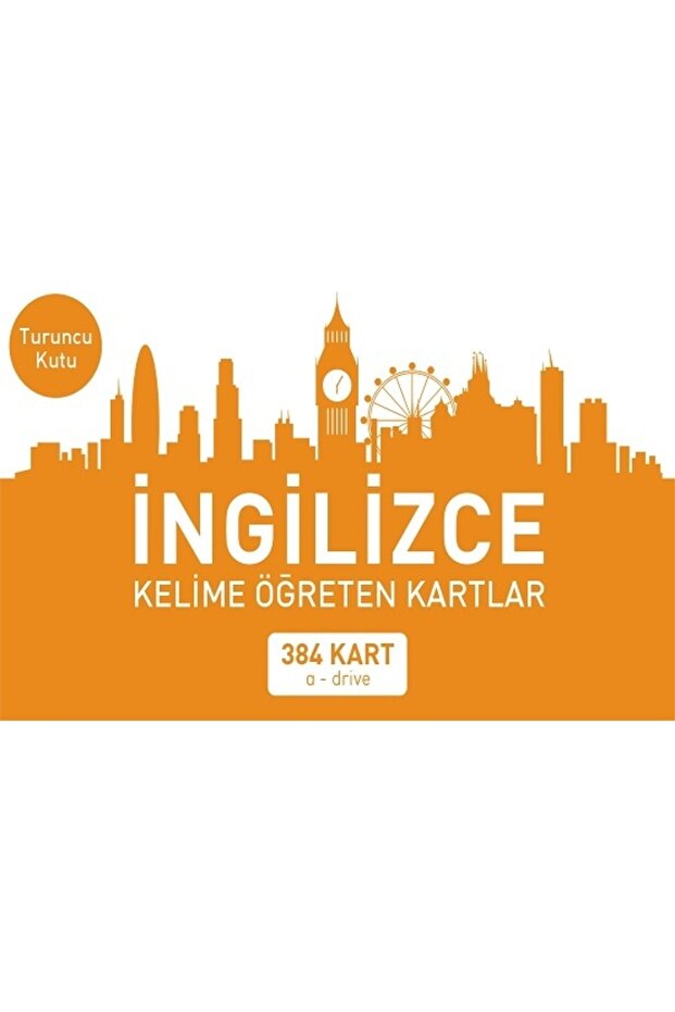 İngilizce Kelime Öğreten Kartlar (Turuncu Kutu)