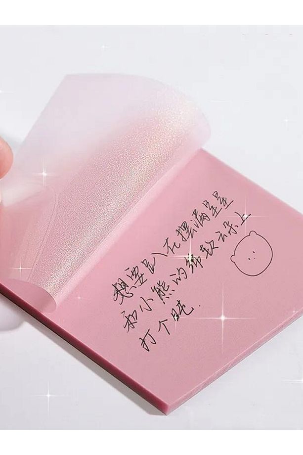Şeffaf Renkli Yapışkan Post It Not Kağıdı Karenot Gül - 9