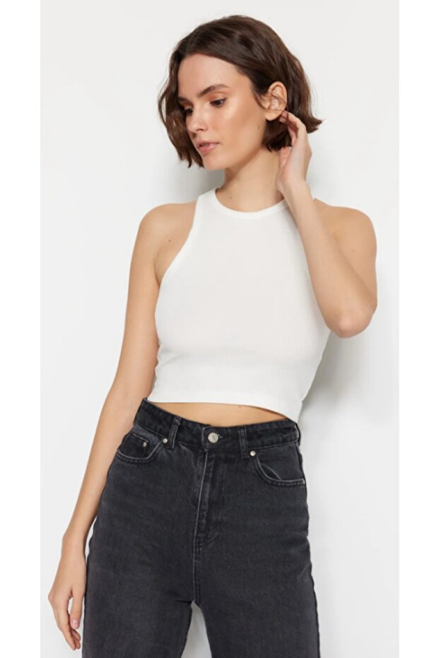 قميص داخلي بياقة أساسية مقاس 2 بيج-أبيض - 2