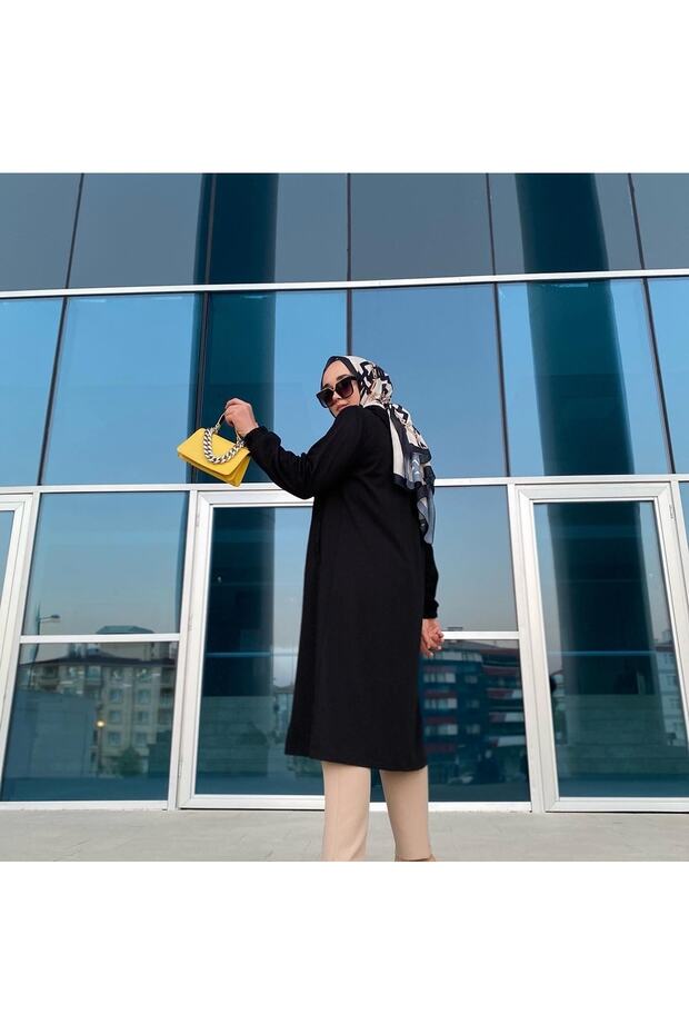 File Detaylı Kapüşonlu Kap - 2