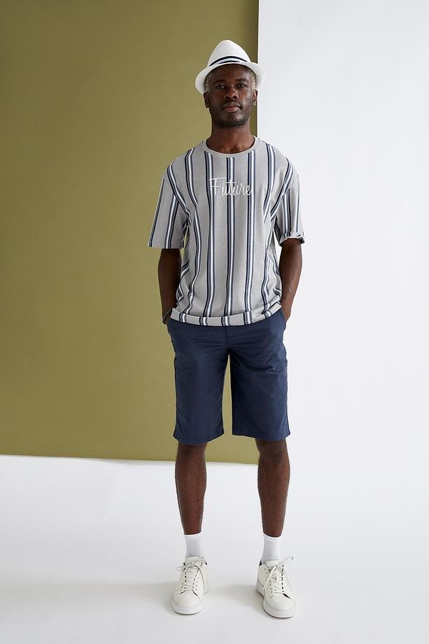 Regular Fit Bermuda Keten Karışımlı Şort - 3