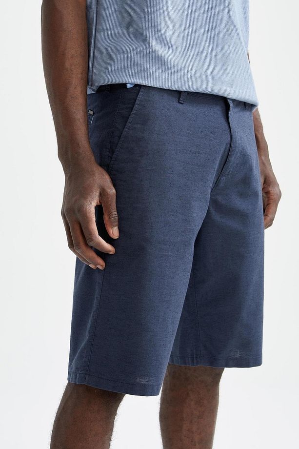 Regular Fit Bermuda Keten Karışımlı Şort - 6