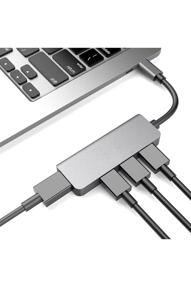 Macbook 13.6' Air 2022 M2 Notebook Usb Çoklayıcı 4 In 1 & Şarj Kablo Adaptör Type-c Hub - 3