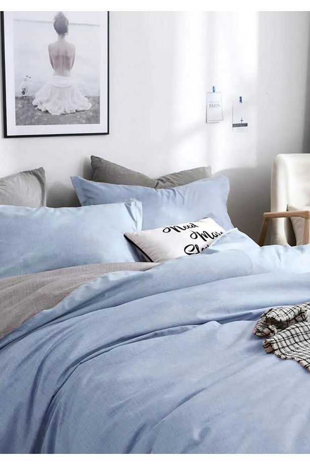 Çift Kişilik Çift Taraflı Nevresim Seti Ybabyblue02131453693 - 1