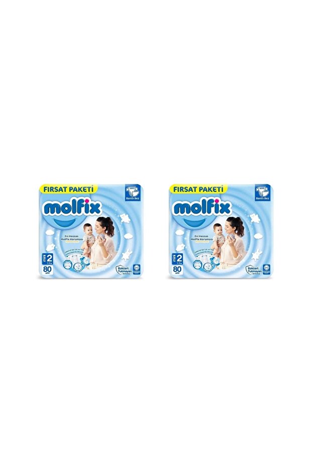Baby Diaper 2 Size Mini 3-6 kg 80's Taped Diaper 2X80