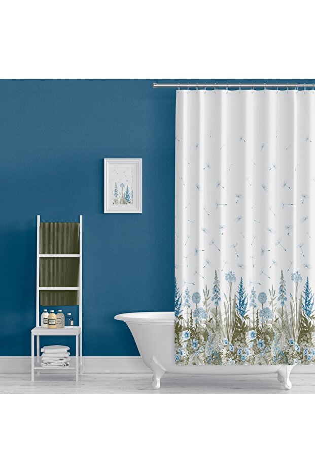 Bathroom Curtain 1X110X200 Single Panel Shower Curtain with Ring Gift Shower Cabin Curtain 2558