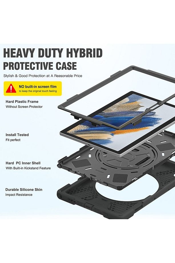 Samsung Galaxy Tab A8 Lte 10.5 Sm-x207 Uyumlu Kılıf Zırh Tank Defender Tablet Case - 3