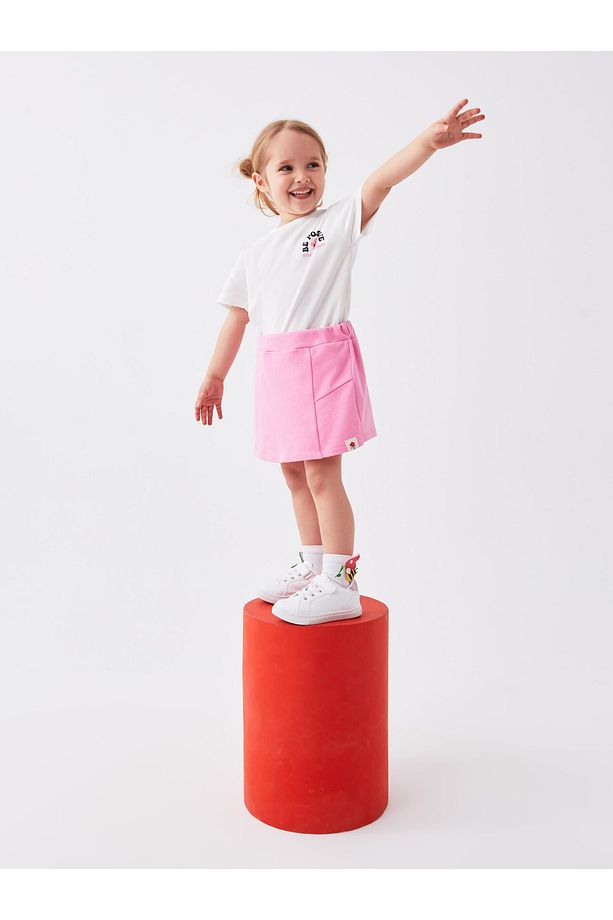 Beli Lastikli Basic Kız Bebek Şort Etek - 1