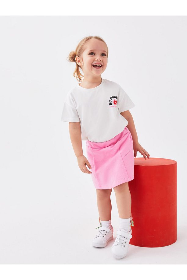 Beli Lastikli Basic Kız Bebek Şort Etek - 2