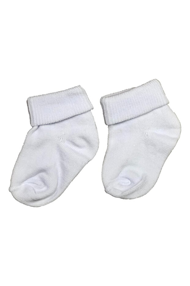 Duz Renk Karma 6'lı Pamuklu Uzun Mansetlı Esnek Bebek Corabı - 2