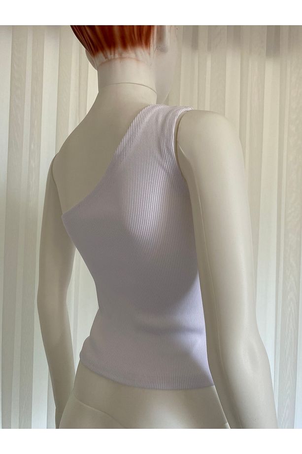Tek Omuz Fitilli Kaşkorse Crop Atlet - 2