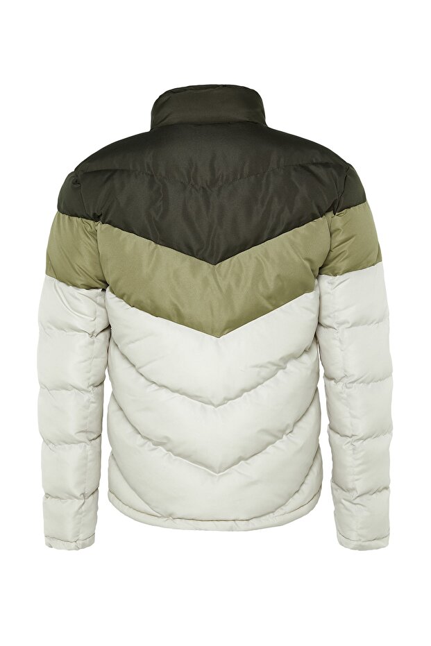 Kurtka puchowa w kolorze khaki odporna na wiatr i wodę – regularny krój Tmnaw22Mo0166 - 6