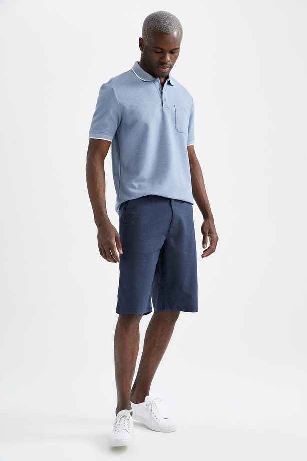 Regular Fit Bermuda Keten Karışımlı Şort - 7