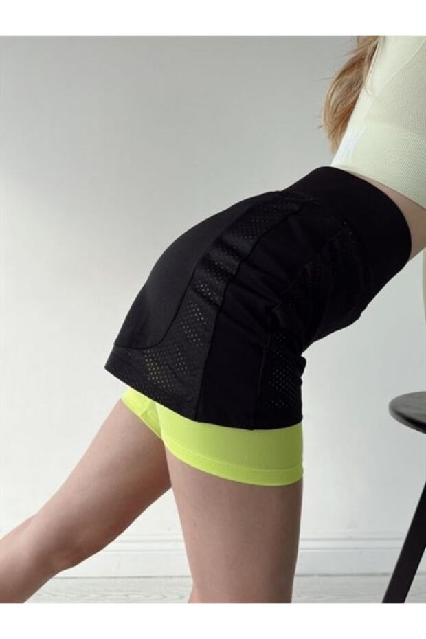Mb- Fileli Spor Taytlı Şort - 2